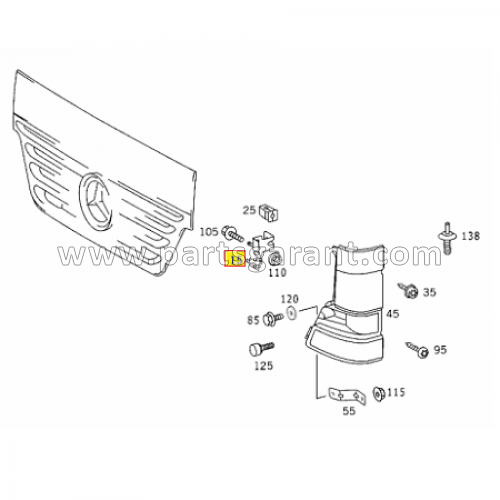 Bracket for mounting the deflector L Mercedes-Benz Atego