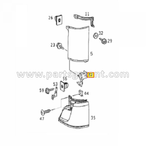 Bracket for mounting the deflector R Mercedes-Benz Atego