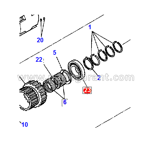 Reverse gear bearing Komatsu WB93R2