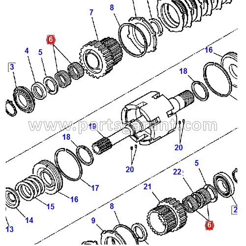 Komatsu WB93R2 input shaft needle bearing