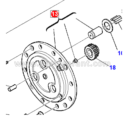 Front hub cover assembly Komatsu WB93R2