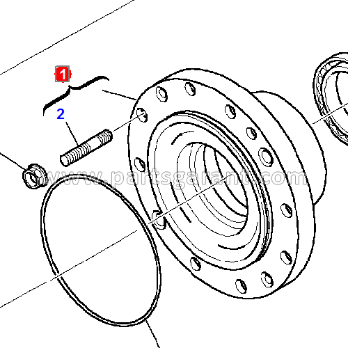 Rear hub assembly Komatsu WB93R2