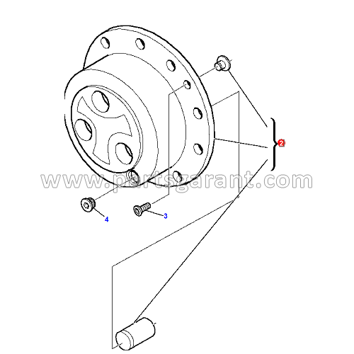 Rear hub cover assembly Komatsu WB93R2