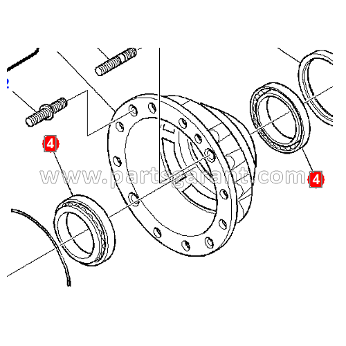 Front/rear hub bearing Komatsu WB93R2