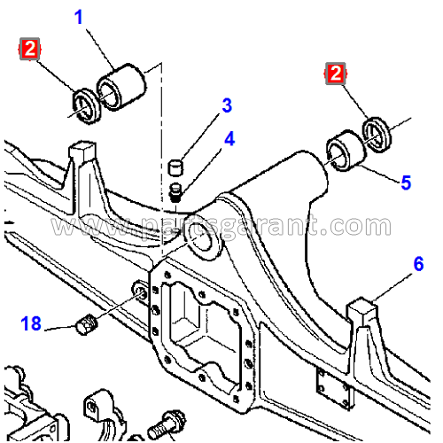 Front axle central oil seal Komatsu WB93R2