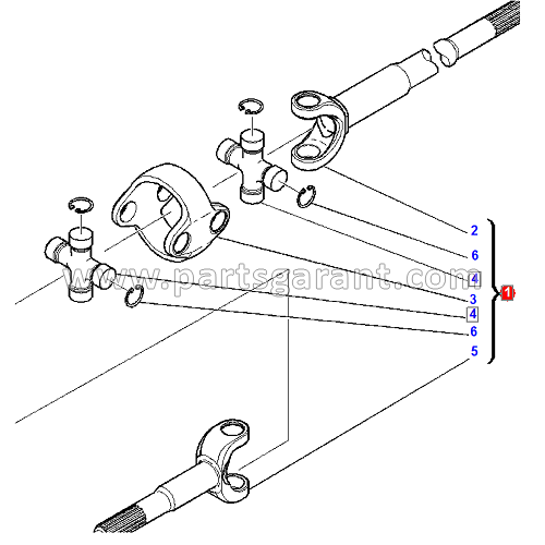 Front axle cardan assembly Komatsu WB93R2