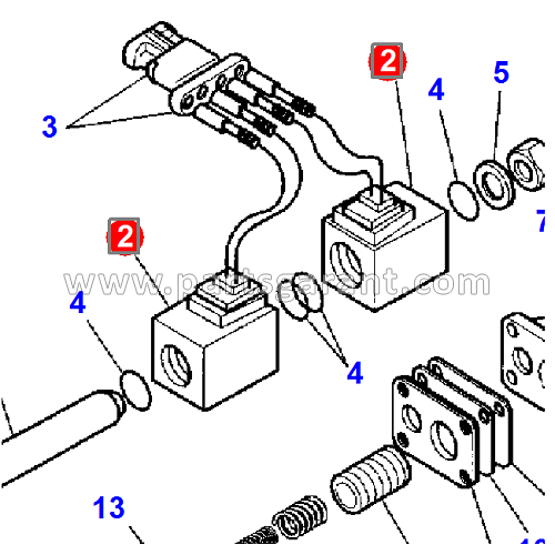 Komatsu WB93R2 Transmission Control Valve Solenoid