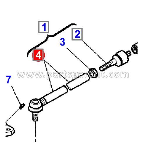 Komatsu WB93R2 Tie Rod End