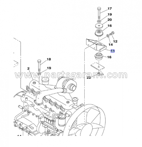 Case CX210 Engine Mount Bracket