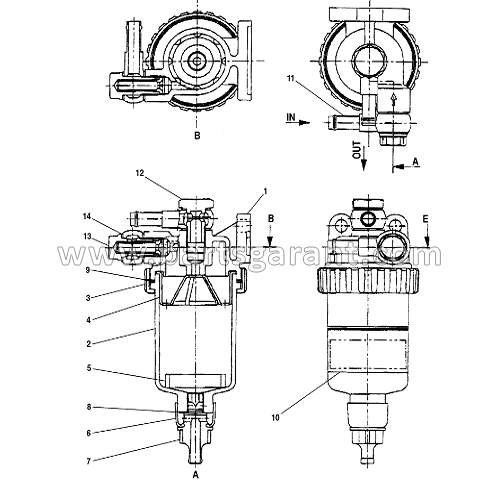 Case CX210 Fuel Water Separator