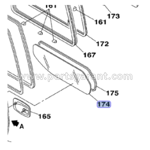 Lower door glass Case CX210