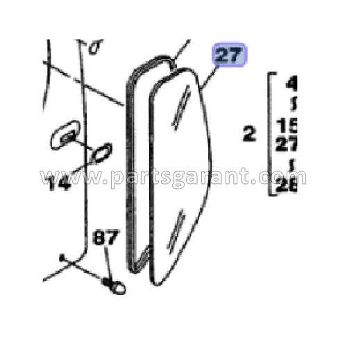 Cabin side glass Case CX210