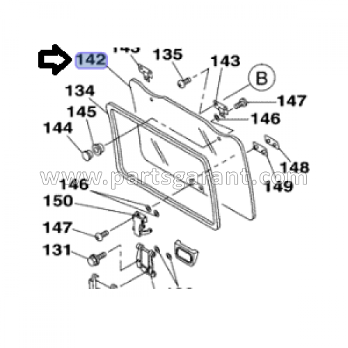 Rear cabin glass Case CX210