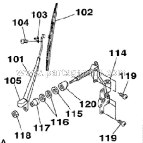 Case CX210 windshield wiper assembly