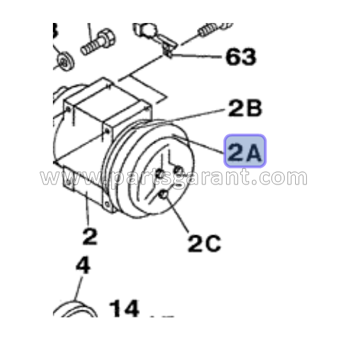 Case CX210 air conditioning compressor clutch