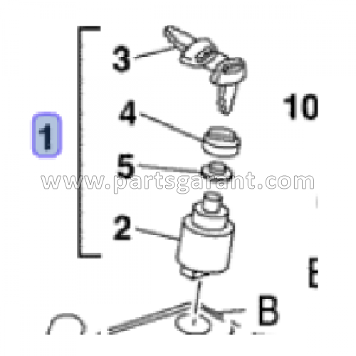 Case CX210 ignition switch