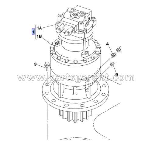 Case CX210 swing motor