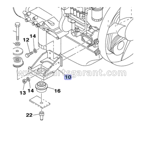 Case CX210 Engine Mount Bracket