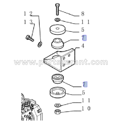 Rear engine mount New Holland E215