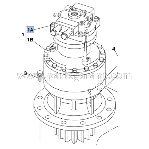 Case CX210 Hydraulic Swing Motor