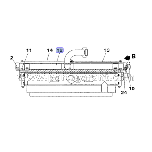 Case CX210 oil cooler