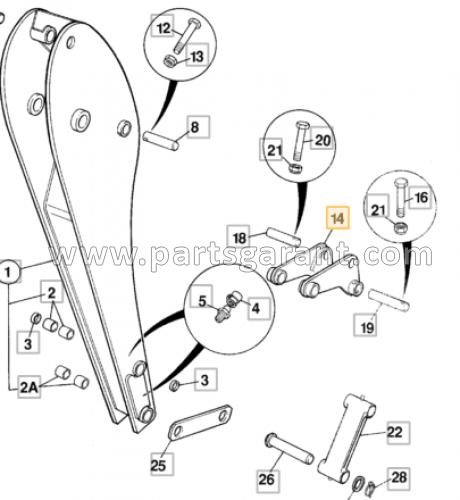 JCB 3CX rear bucket trapeze