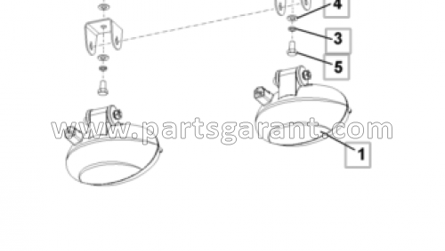 Oval work light JCB 3CX