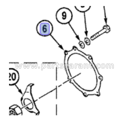 Injection pump drive cover gasket Case CX210