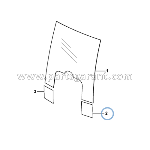 Cabin glass front lower left Volvo BL61