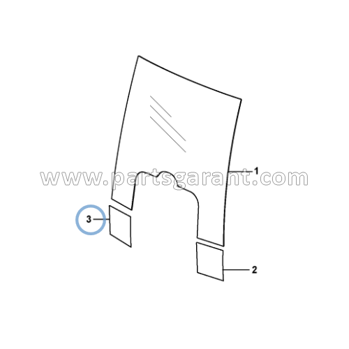 Cabin glass front lower right Volvo BL61