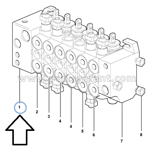 Volvo BL61 hydraulic distributor inlet valve