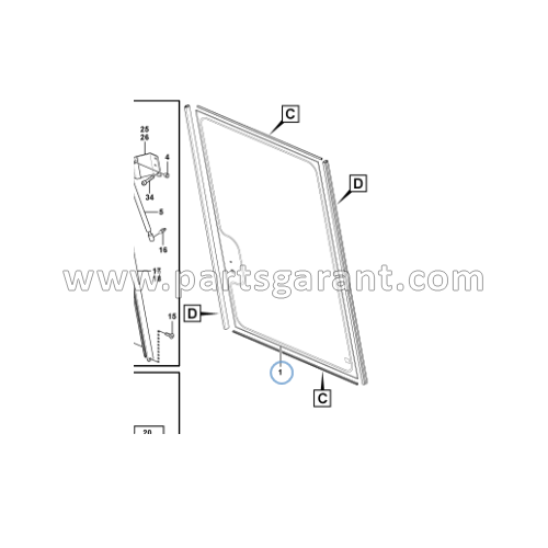 Cabin rear glass Volvo BL61