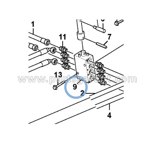 Volvo BL71 rear shovel hydraulic control valve