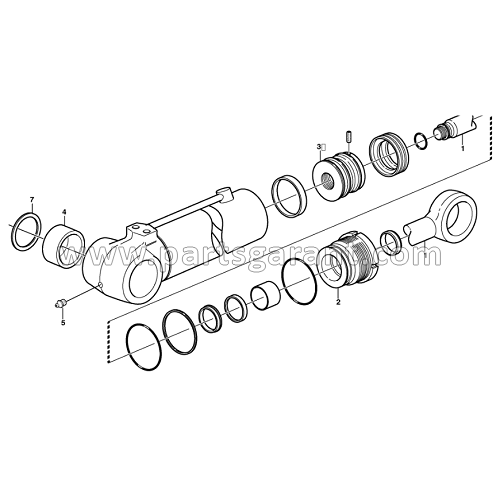 Volvo BL71 stabilizer hydraulic cylinder