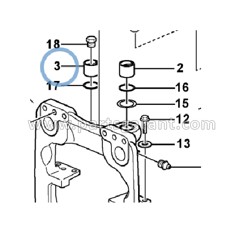 Rear tool bushing 1 Volvo BL61