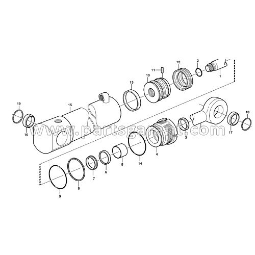 Volvo BL71 front shovel hydraulic cylinder