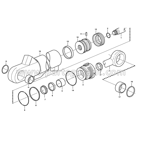 Volvo BL71 Extending Boom Hydraulic Cylinder