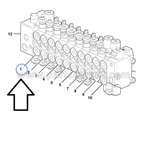 Volvo BL71 Loader Bucket Hydraulic Valve