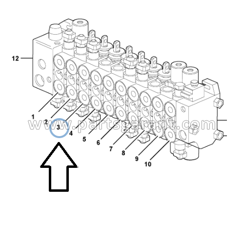 Volvo BL71 arm hydraulic valve