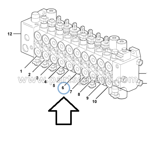 Volvo BL71 boom hydraulic valve