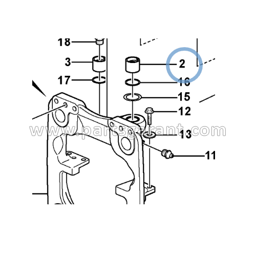 Rear tool bushing 2 Volvo BL61