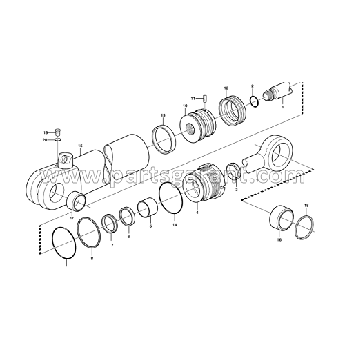 Hydraulic arm cylinder (1 option) Volvo BL71