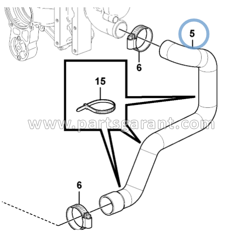 Lower radiator pipe Volvo BL71