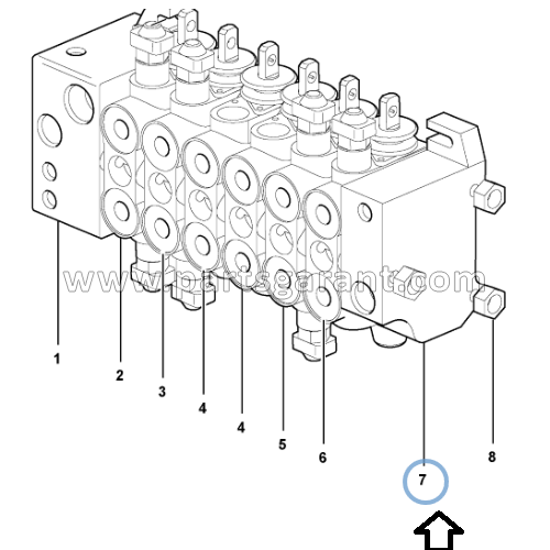 Volvo BL61 hydraulic distributor outlet valve