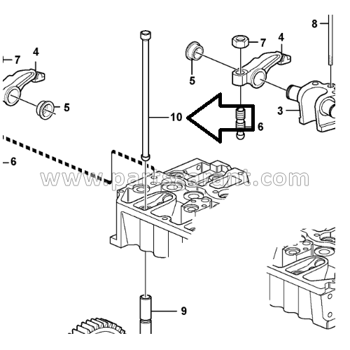 Volvo BL61 valve lifter rod