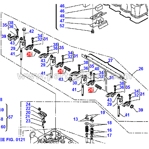 Komatsu WB93R2 rocker shaft spring