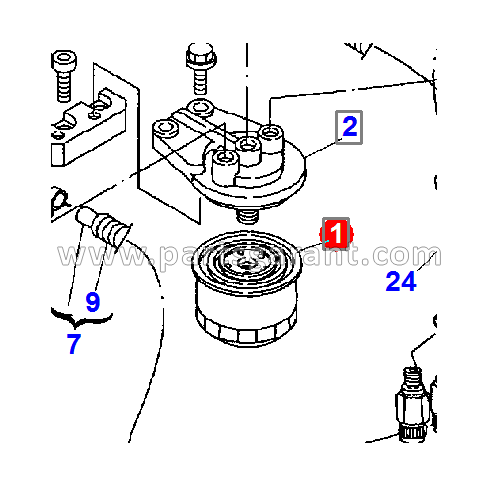 Fuel filter Komatsu WB93R2