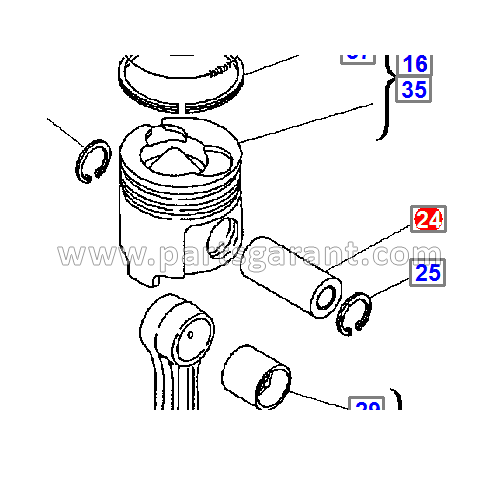 Piston pin Komatsu WB93R2