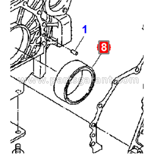 Rear crankshaft oil seal Komatsu WB93R2