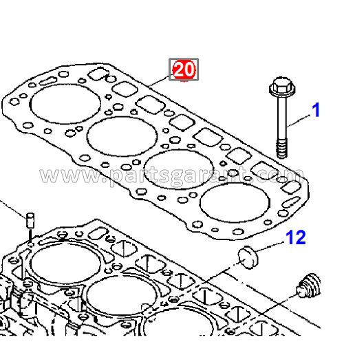 Cylinder head gasket Komatsu WB93R2